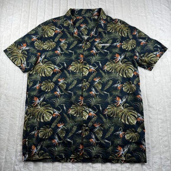 Bose Speakers Linen Hawaiian Shirt Men's XL Allover Print Tropical Floral Print - Picture 2 of 14
